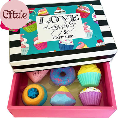 Bath Bombs Gift Set   Mothers Day Gift for Mom, 6 Organic Bathbombs W/Natural In