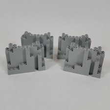 4X Vtg LEGO Castle LIGHT BLUISH GREY Rock Wall BURP Mountain Panel 6082 Part Lot