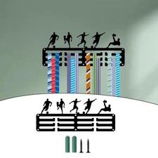 Medal Organizer Metal Black Gifts Wall Mount Frame Medal Hanger Display for Home