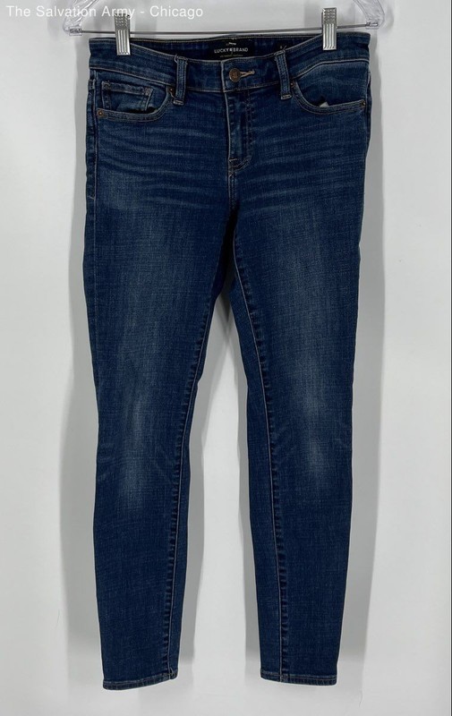 Lucky Brand Womens Blue 5-Pocket Design Dark Wash Denim Skinny Jeans Size 6/28