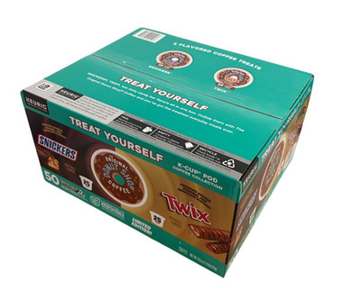 The Original Donut Shop Snickers & Twix Coffee    Variety Pack K-Cup 50 Count