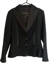 Just Cavalli Authentic Designer Wool Blend Blazer In Black - Size 44 - Size 12