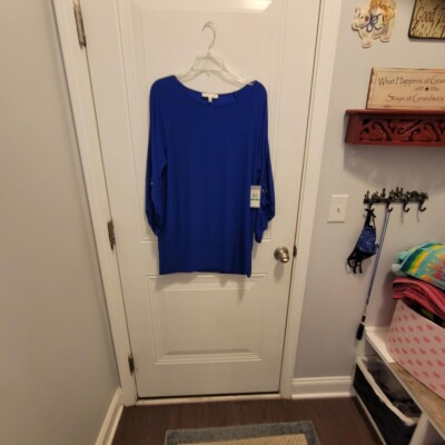 Women's Chaus NY Tunic Blouse - Brand New Royal Blue - Size Large