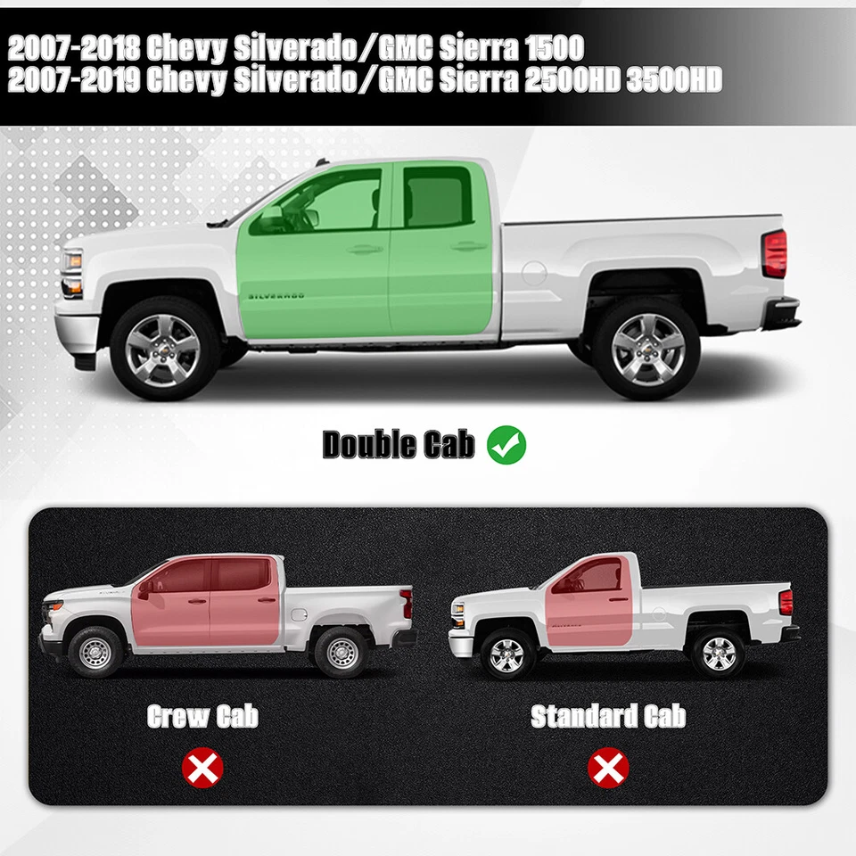 跑步板适用于 07 - 19 Silverado Sierra 1500 2500/3500HD 扩展驾驶室踏板 — 第 2/4 张图片