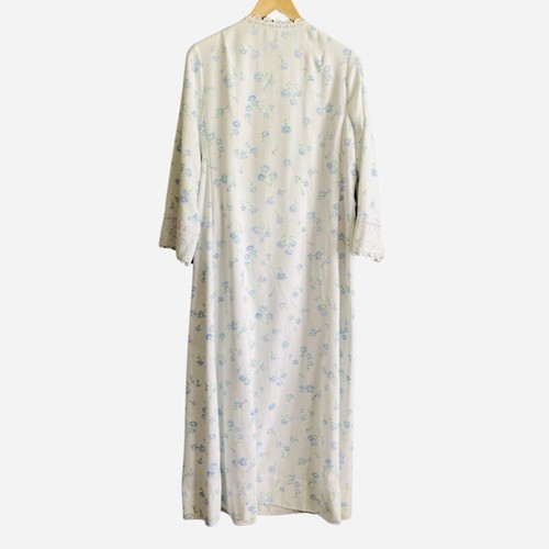 Vtg Christian Dior Peignoir M Set Maxi Lawn Cotton Nightgown Robe Saks 5th Ave - Picture 17 of 20