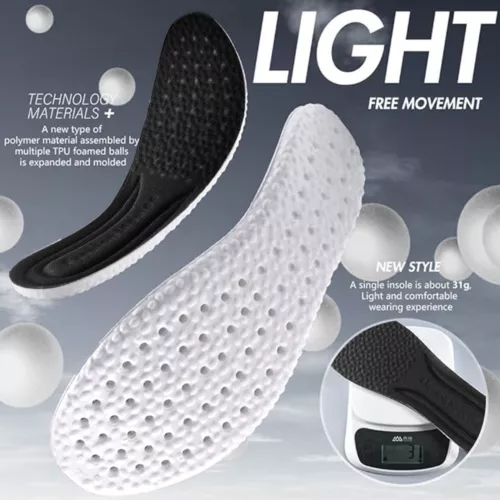 Memory Foam Insoles Elastic Shock Absorbing Shoe Insoles Sports Orthotic Inserts - Picture 8 of 18