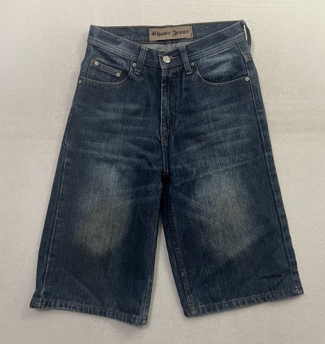Chams Denim Jean Shorts Youth Size 10 Blue Denim Baggy Hip Hop Y2K 86612