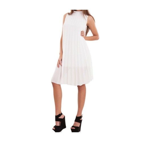 Vestito donna mini abito corto velato ampio plissettato elegante nuovo  CR-2484 | eBay
