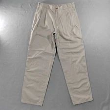 Dockers Straight Fit Pleated Beige Flat Front Khaki Pants Mens Size 32x31