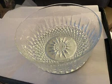 Vintage Arcoroc Diamant Salad Bowl Serving Bowl Clear Glass Fruit Bowl 8” X 4”