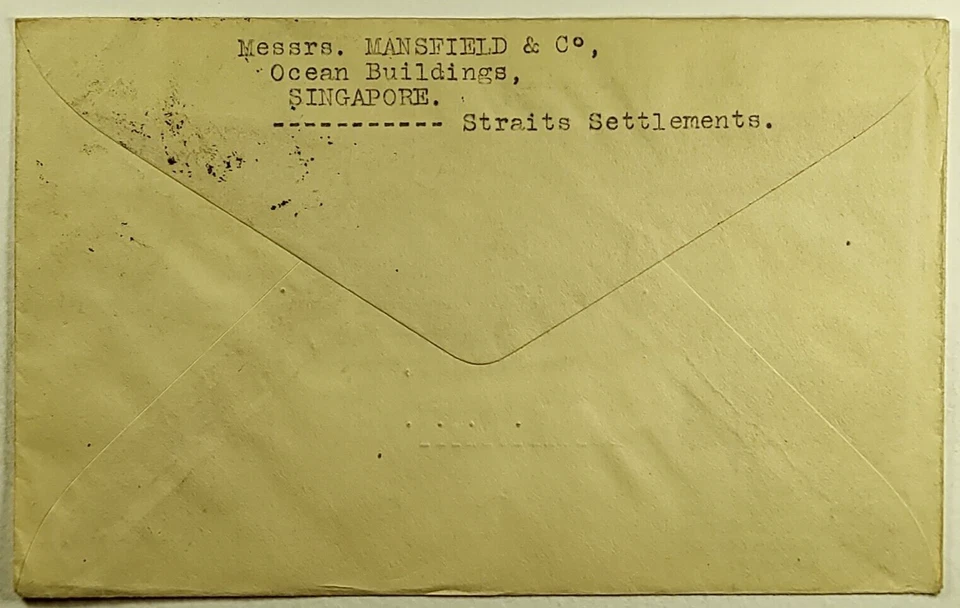 Primer vuelo correo aéreo 1933 cubierta estrechos asentamientos Singapur a Londres Inglaterra Foto 2 de 2