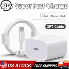   20W Super Fast Charger Type C 3FT For iPhone 14 13 12 11Pro Max X XR 8 6