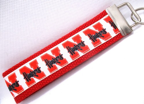 University of Nebraska Huskers on Strong Webbing Key Fob Keychain Wristlet - Picture 9 of 9
