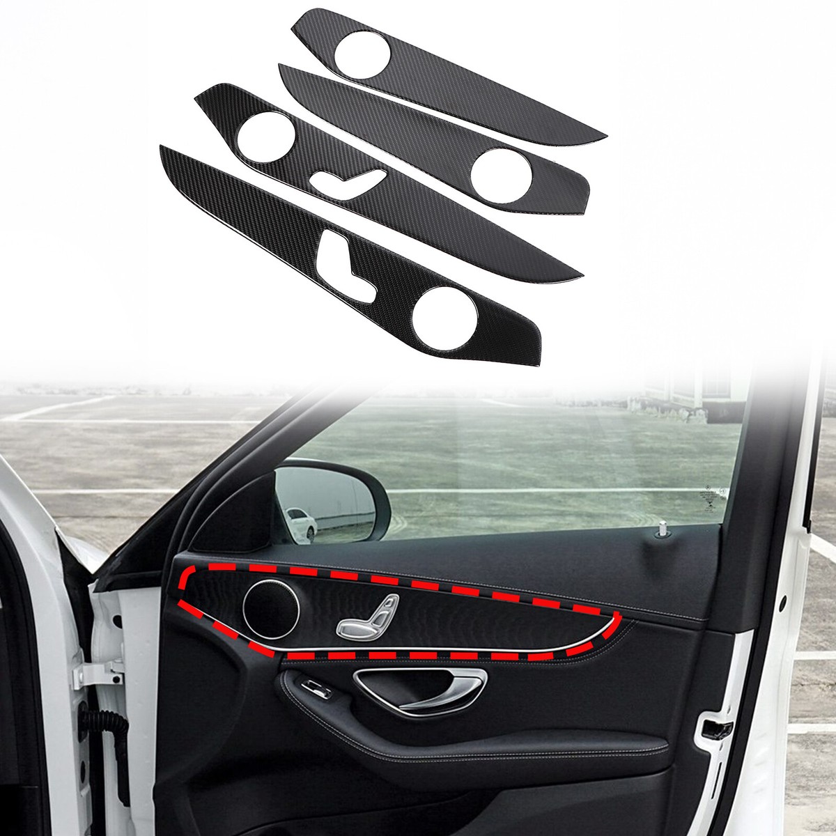 Voor Mercedes Benz GLC X253 C Klasse W205 E Klasse W213 Koolstofvezel ABS Chrome Deurgreep Cover Trim linksgestuurde kopen vanaf een prijs van 39