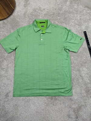 Tiger Woods Collection Nike Dri-Fit Mens Extra Large Polo Green Stripe Stretch