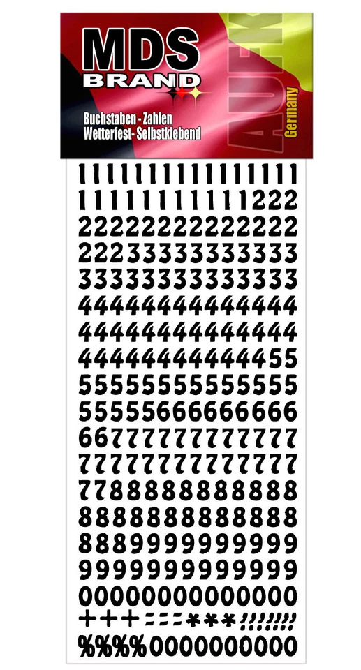 8mm Zahlen & Buchstaben Aufkleber 0-9 - A-Z, Selbstklebend, 100% Vinyl - Bild 4 von 4