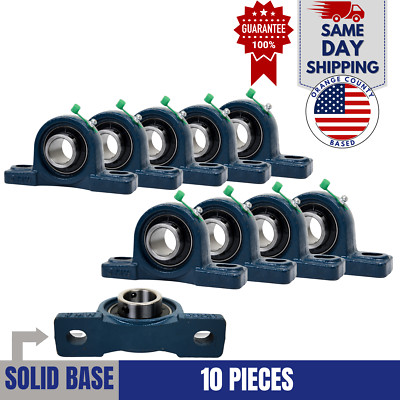UCP206-20 Pillow Block Bearing 1-1/4'' Bore 2 Bolt Solid Base (10PCS)