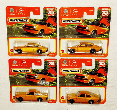 MATCHBOX CARS 1975 OPEL KADETT  (RARE SHORT CARDS) MATCHBOX Lot of 4