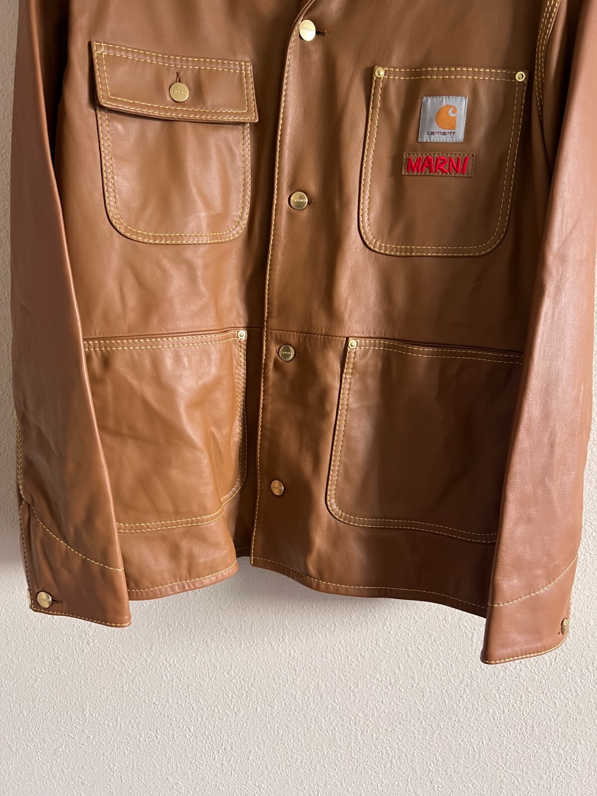 Marni Carhartt WIP Leather Chore Jacket and Single Knee Pants - NEW image 4