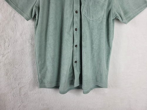 Dandy Del Mar The Tropez Shirt Gulf Blue Terry Cloth Top Size Medium - Picture 3 of 11