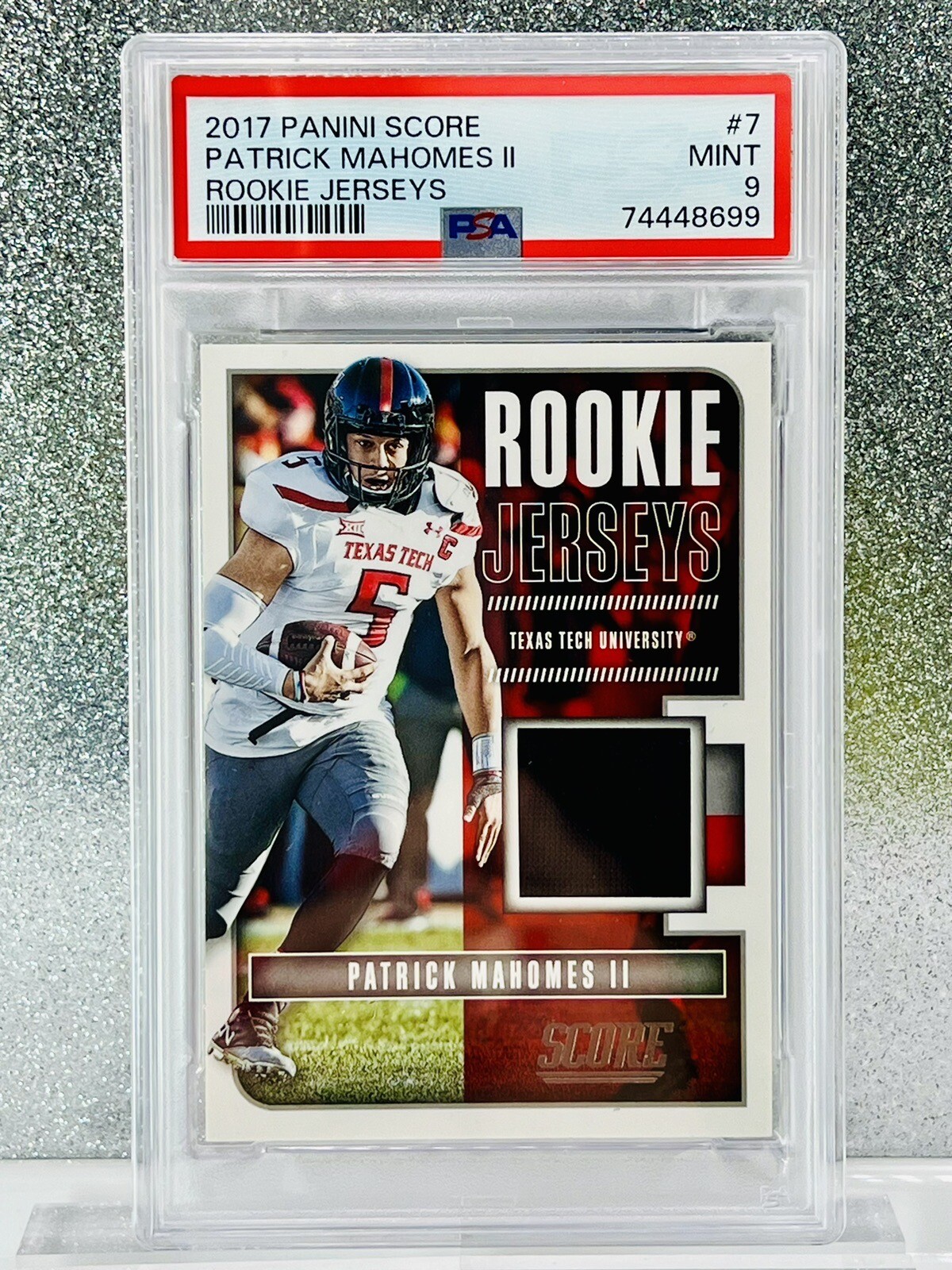 2017 Panini Score Patrick Mahomes II Rookie Jersey PSA 9 #7 WORN/USED Patch RC📈