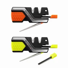 SHARPAL 6-In-1 Pocket Knife Sharpener&Survival Tool, with Fire Starter, Whistle