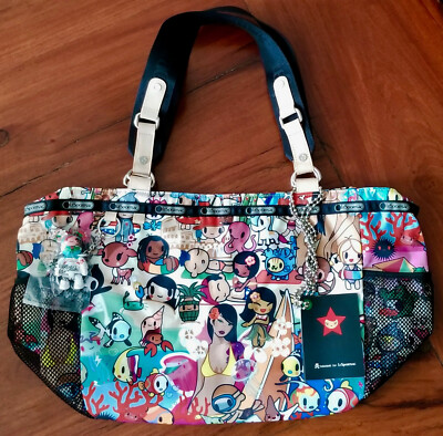 WOW! RARE LESPORTSAC x TOKIDOKI BUON VIAGGIO SPIAGGIA TOTE BAG