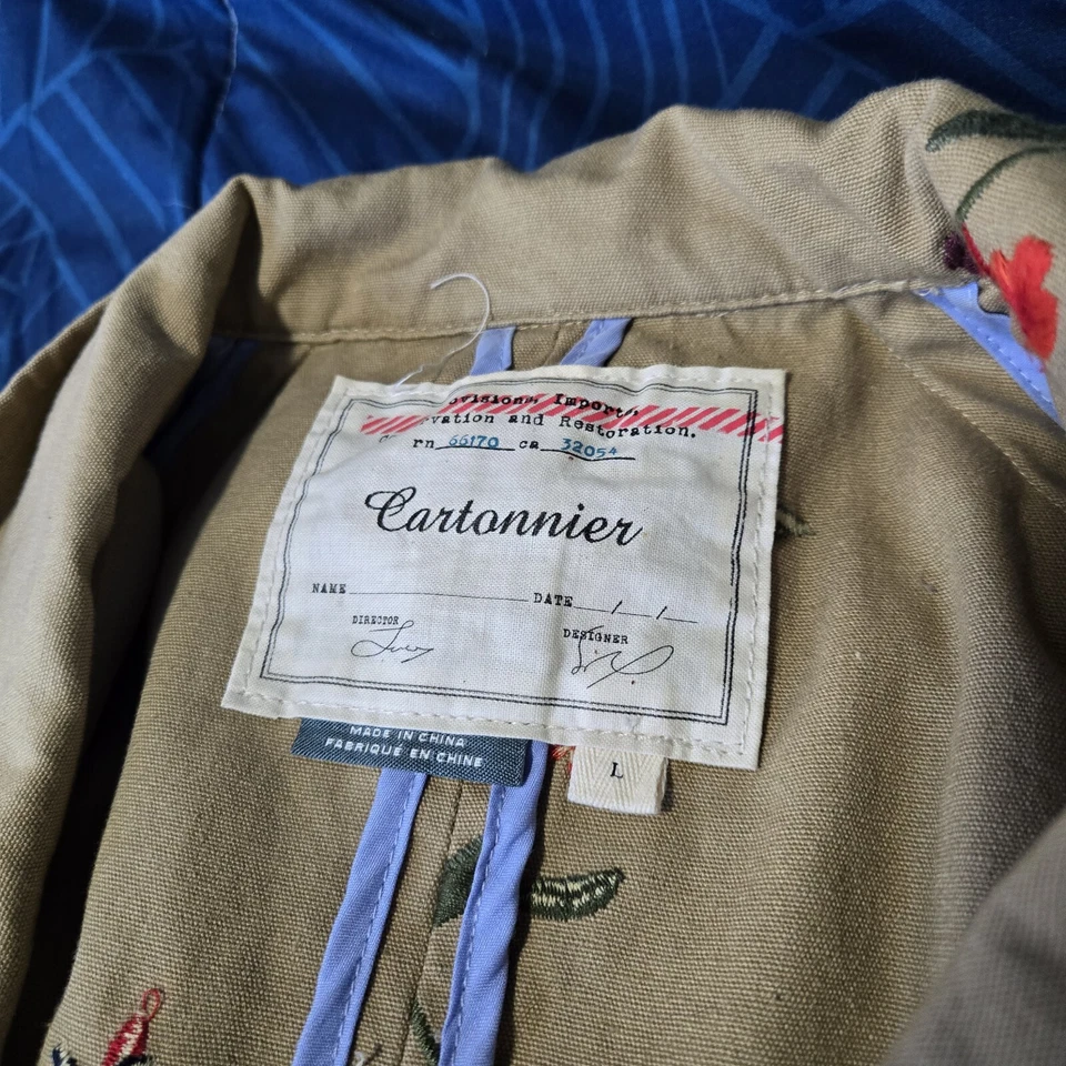 Cartonnier Floral Embroidered Trench Coat Large - Image 3 of 4