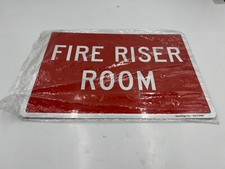 SmartSign Fire Riser Room Aluminum Sign 14" x 10" 2SM0 Red White Durable