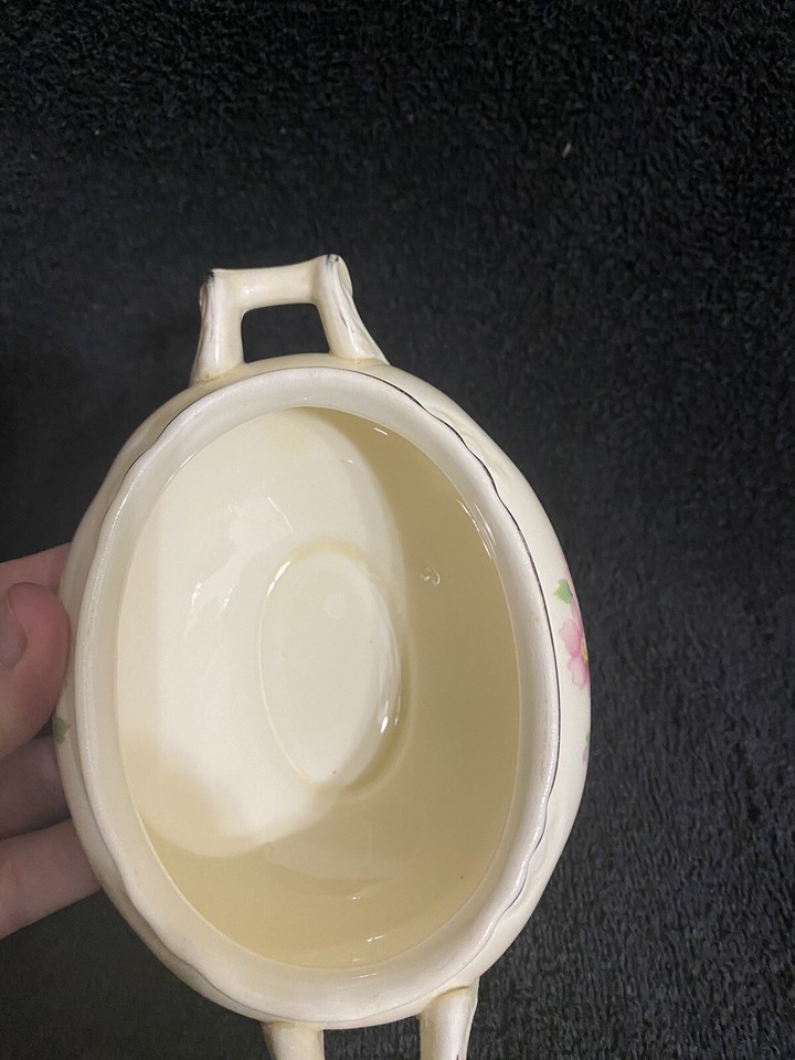 Vtg. Homer Laughlin Virginia Rose Pattern Sugar Bowl Made USA eBay