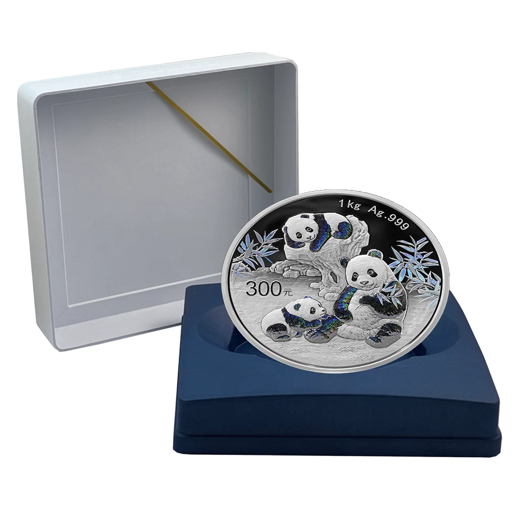 Silbermünze 1kg China Panda 2025 - im Etui - Polierte Platte