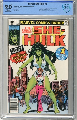 Savage She-Hulk  #1  CBCS   9.0  VFNM   White pgs  2/80  Newsstand Edition  1st 