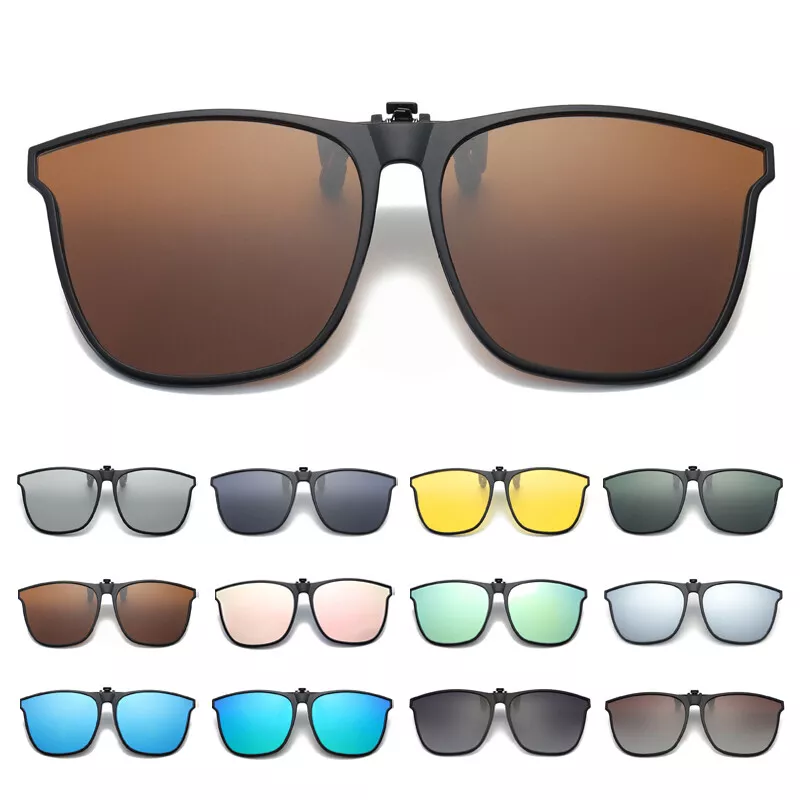 Polarised Clip-on Sunglasses Lightweight UV Protection For Prescription  Glasses