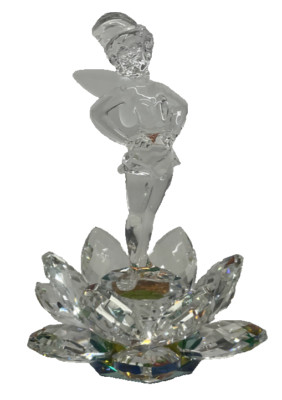 Disney Parks Arribas Brothers Tinker Bell on Lotus Flower Glass Figurine