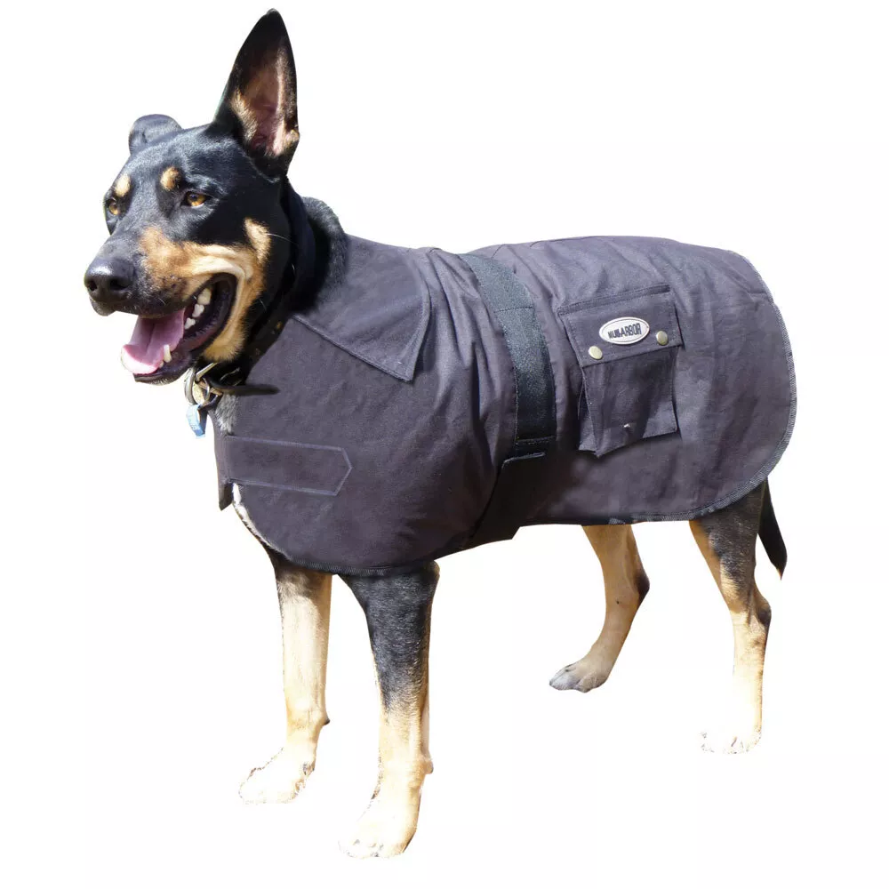 Oilskin Dog Coat Nullarbor Rug Waterproof Winter Sherpa Fur Lined 25cm 85cm