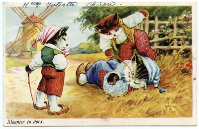 HUMANISIERTE KATZEN. HUMANISIERTE KATZEN. MEUNIER TU DORS. COMPTINE. 