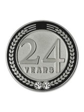 PinMart's 24 Years of Service Award Employee Recognition Gift Lapel Pin - Black