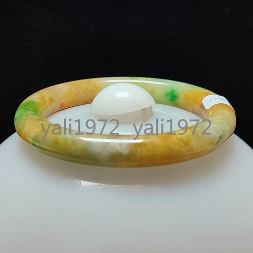 Zertifiziert Grade A Multicolor 56-57mm Natürliche Burma Jade Jadeit Armreif Armband - Bild 4 von 12