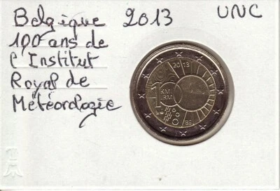 2 Euro BELGIQUE 2013 - INSTITUT ROYAL METEOROLOGIQUE, 2€ Commémorative UNC étui - Photo 1/2