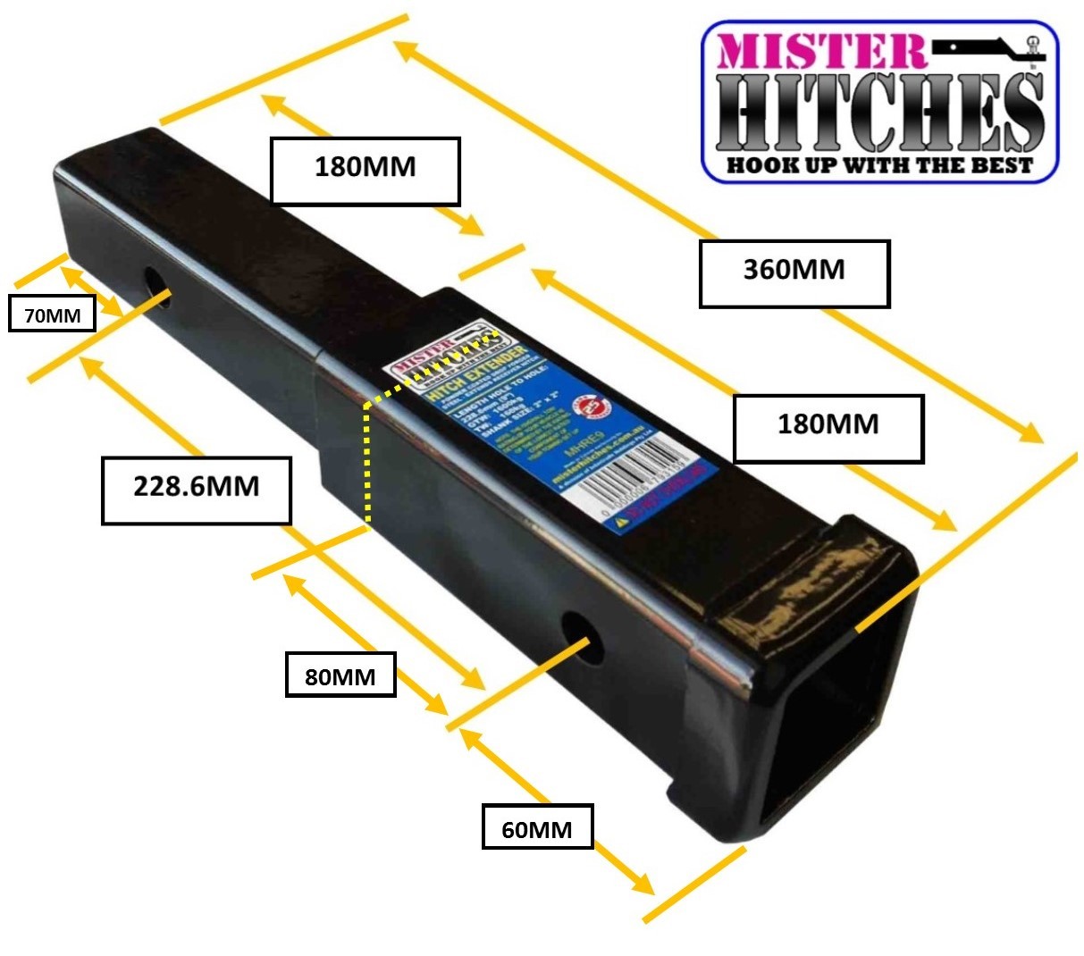 9" HITCH EXTENDER BIKE RACK EXTENSION TOWBAR ADAPTOR HITCH TOW BAR