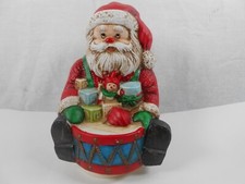 Vintage Rotating Christmas Winding Music Box play Santa Claus is Coming to Town