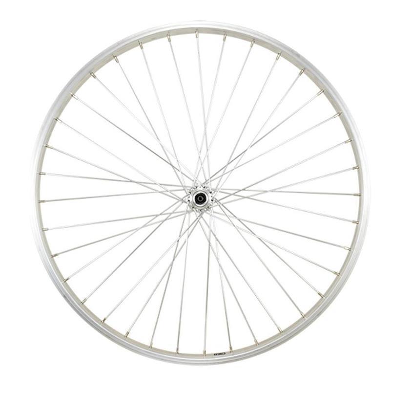 Roue vtt 26 jante argent Mach1 m110 moyeu Shimano tx500 axe rapide