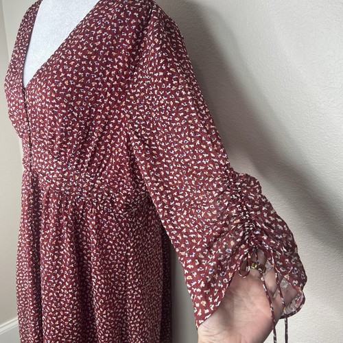 Madewell Starviolet Mini Dress in Ditsy Flowers Red Confetti Floral Bright NWT - Picture 9 of 13