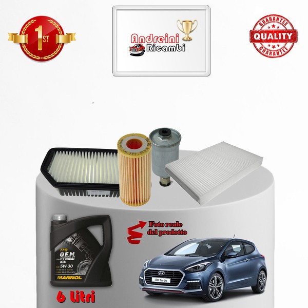 Kit Wartung Filter Und ÖL FüR Hyundai I30 1.6 Crdi 100Kw 136Cv 2013-image