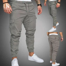Pantalones Largos De Chándal Casual Para Hombre Moda De Algodón Gimnasio Deporte