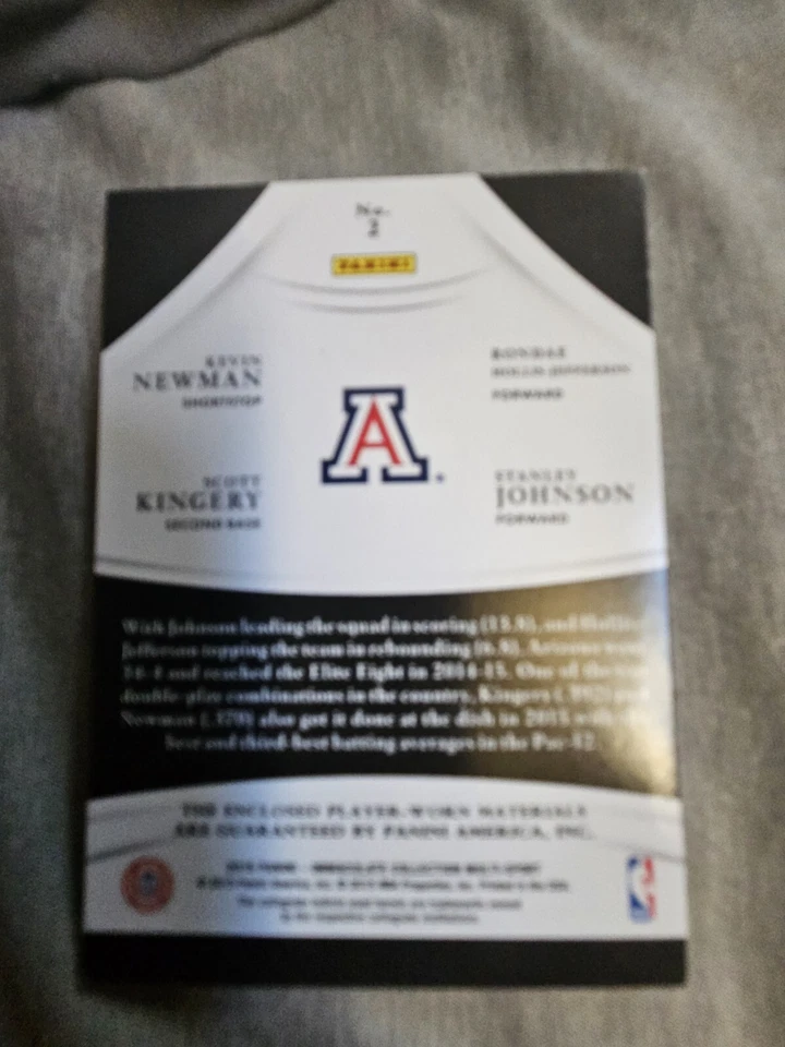 2015 Panini Immaculate collection multi-sport  Arizona Wildcats 4 player relic - Изображение 2 из 3
