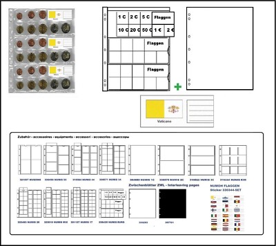 5 Leuchtturm 338425 MÜNZHÜLLEN EURO KURSMÜNZENSÄTZE + ZWL + Flaggen Vatikan