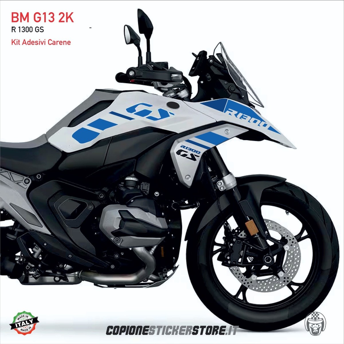 Adesivi carene Moto BMW R 1300 GS blu e azzurro BM G13 2K