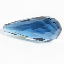 6.38Cts Lustrous Natural London Blue Topaz Briolette Brazil Gemstone Ref-VDO 