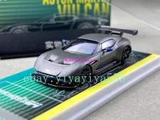 FW 1:64 Matte Black Vulcan Racing Sports Model Diecast Metal Car